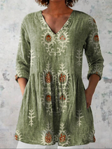Frederike | Lange Bluse mit V-Ausschnitt