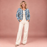 Strickjacke mit Blumenprint und Knöpfen