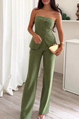 BRIA™ - Strapless Zweiteiliges Set mit Knöpfen