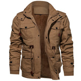 Herren gefütterte Utility-Feldjacke mit Kordelzug und Taschen