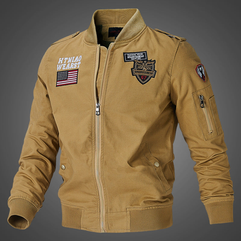 Herren Bomberjacke mit Patch-Applikationen und Ärmeltasche
