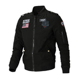 Herren Bomberjacke mit Patch-Applikationen und Ärmeltasche