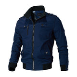 Herren Canvas-Bomberjacke mit Rippbündchen und Brusttaschen