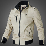 Herren Canvas-Bomberjacke mit Rippbündchen und Brusttaschen