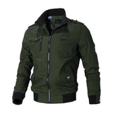 Herren Canvas-Bomberjacke mit Rippbündchen und Brusttaschen