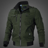 Herren Canvas-Bomberjacke mit Rippbündchen und Brusttaschen