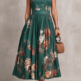 Noirelle | Damen Ärmelloses Blumenkleid Midi