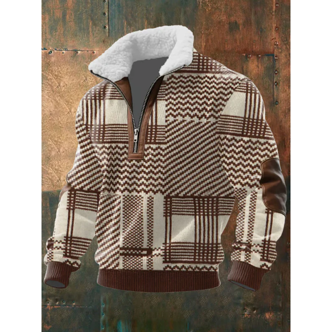 SILVORO | Fleece-Pullover mit hohem Kragen