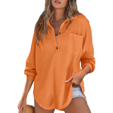 KATHRYN™ – Luftige V-Ausschnitt Knopf-Bluse