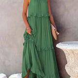 Sarah | Halter Rüsch Maxi Kleid (Fast ausverkauft)