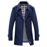 Herren Trenchcoat mit gesteppter Thermofütterung und kariertem Innenfutter