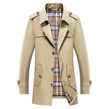 Herren Trenchcoat mit kariertem Innenfutter und Schulterklappen