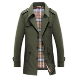 Herren Trenchcoat mit kariertem Innenfutter und Schulterklappen