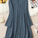 Madelyn™ - Zeitloses Plus-Size Rippknopfkleid