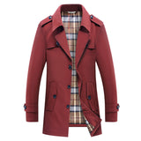 Herren Trenchcoat mit kariertem Innenfutter und Schulterklappen