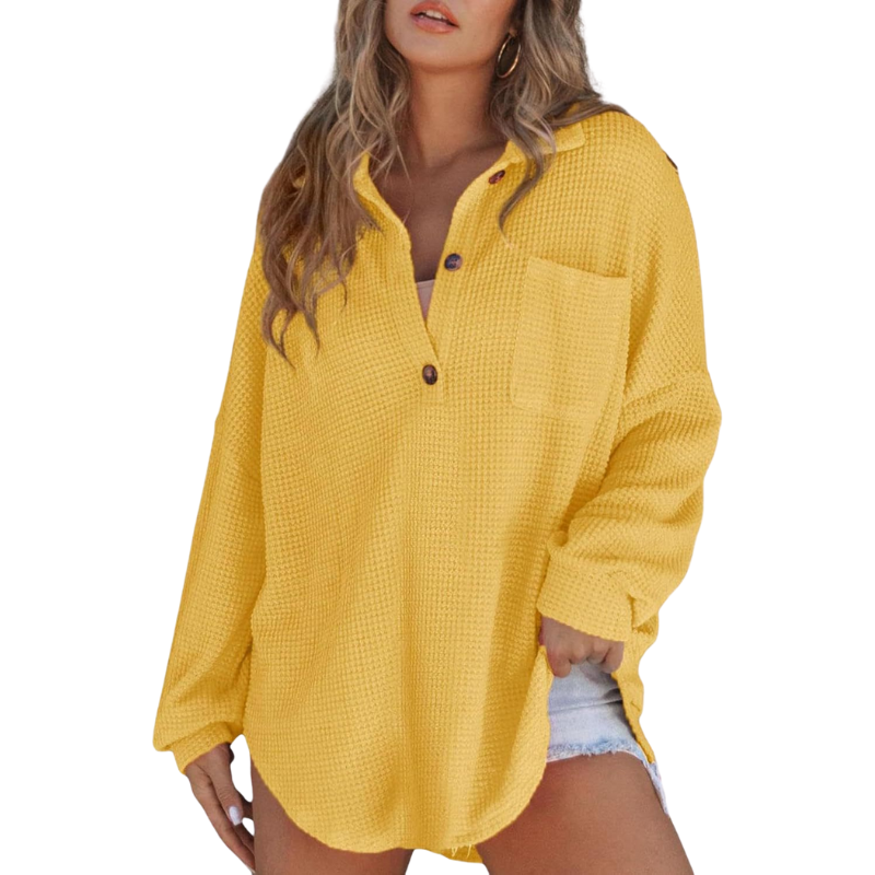 KATHRYN™ – Luftige V-Ausschnitt Knopf-Bluse