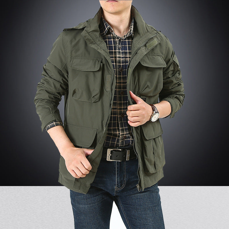 Herren Utility-Fieldjacke mit Klapp- und Reißverschlusstaschen