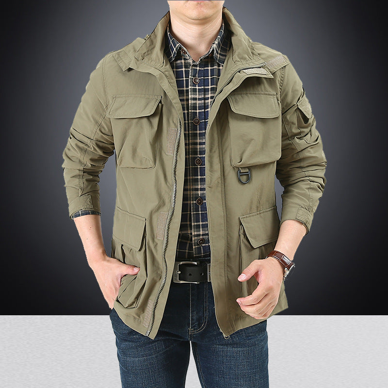 Herren Utility-Fieldjacke mit Klapp- und Reißverschlusstaschen
