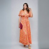 Pauline – Langes Kleid mit Blumenmuster