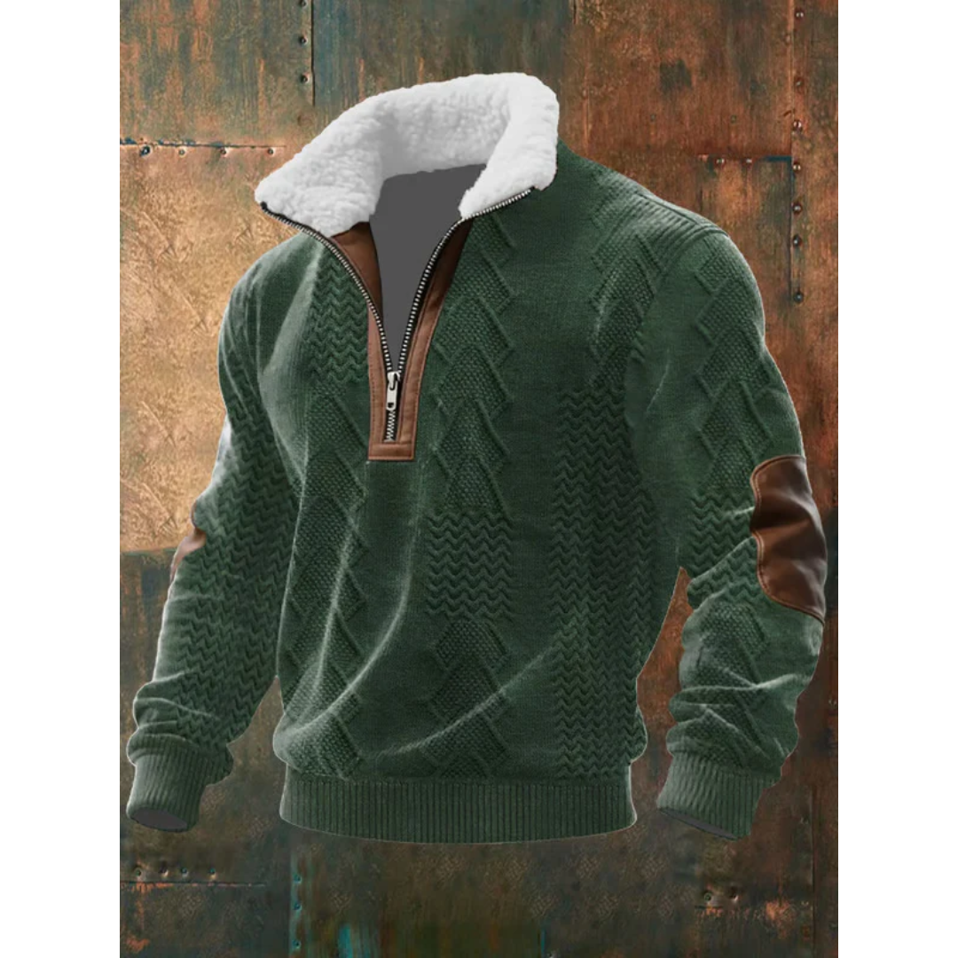 SILVORO | Fleece-Pullover mit hohem Kragen