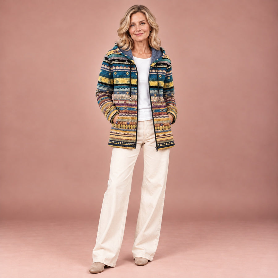 Helena – Fransenmantel mit Tribal-Muster