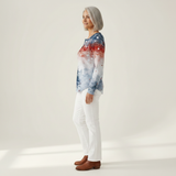 Astrid | Weihnachtspullover in Hellblau mit Tannenbaum