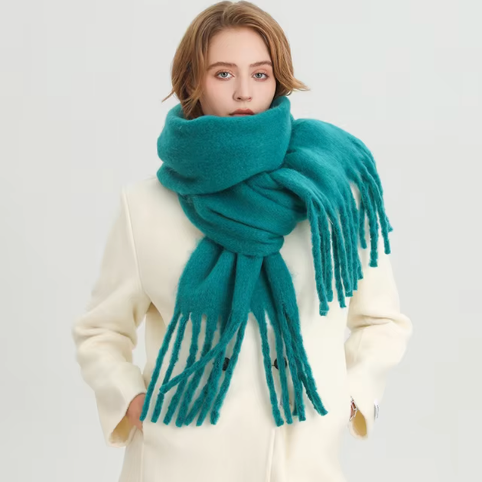 Winterschal mit Fransen