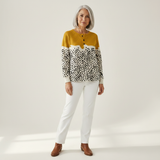 Frieda | Pullover in Senfgelb mit Punktmuster