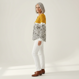 Frieda | Pullover in Senfgelb mit Punktmuster