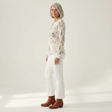 Sonja | Pullover in Creme mit kleinen Tannen