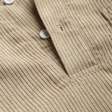 Herren Corduroy Langarmhemd mit halber Knopfleiste