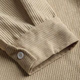 Herren Corduroy Langarmhemd mit halber Knopfleiste