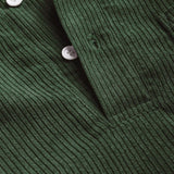 Herren Corduroy Langarmhemd mit halber Knopfleiste