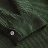 Herren Corduroy Langarmhemd mit halber Knopfleiste