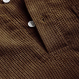 Herren Corduroy Langarmhemd mit halber Knopfleiste