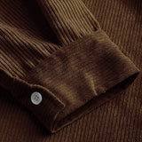 Herren Corduroy Langarmhemd mit halber Knopfleiste