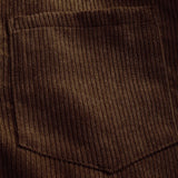 Herren Corduroy Langarmhemd mit halber Knopfleiste