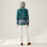 Paula | Pullover in Türkis mit Blüten