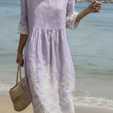 Tiffany in Lavendel | Kleid mit Pflanzen- und Blumenmuster