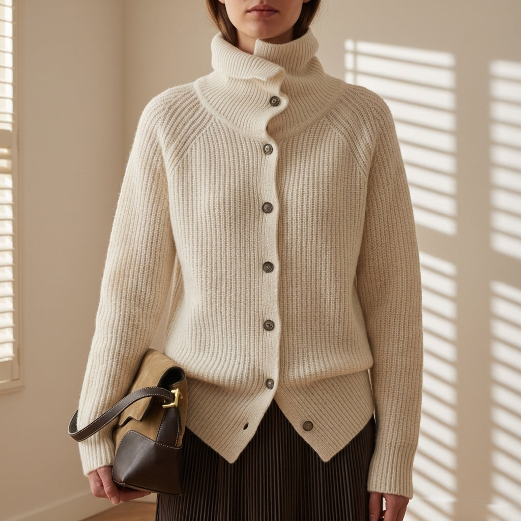 Damen Langarm-Cardigan mit Knöpfen