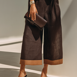 Damen Top & Cropped Weite Hosen Set