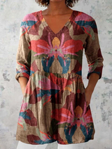 Marieke | Lange Bluse mit V-Ausschnitt