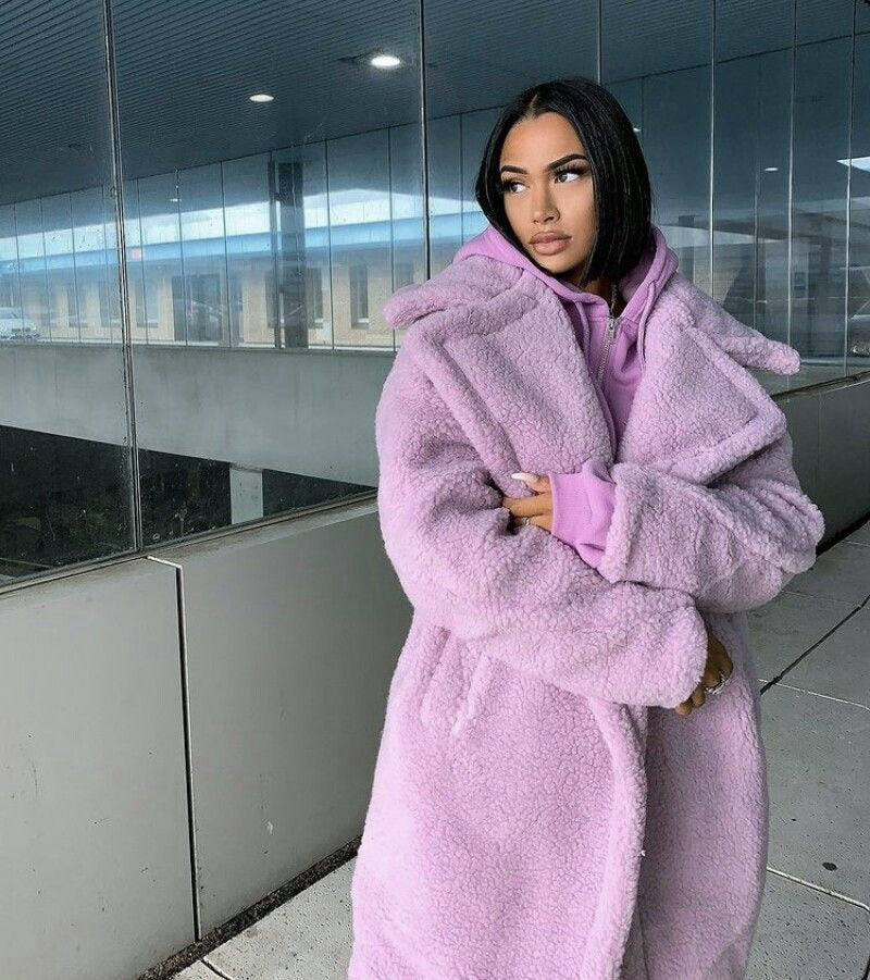 Zoe - Langer Teddymantel
