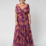 Calen | Elegantes Off-Shoulder-Midi-Kleid mit fließendem Design