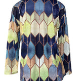 Bianca™ - Buntes Geometrisches Zip-Up Shirt
