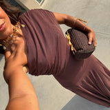 Toledo | Damen Off-Shoulder Maxikleid