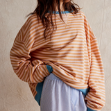 Amelia | Damen übergroß Gestreifter Pullover mit langen Ärmeln