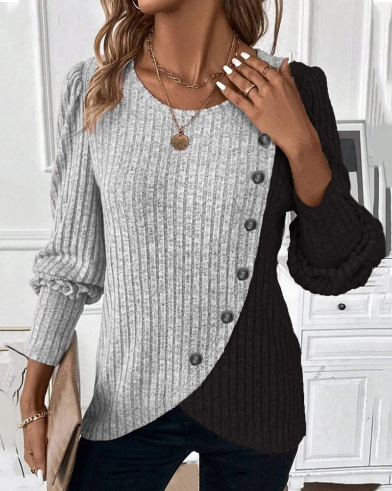 Evelyn - Das Colour-Block Casual Top