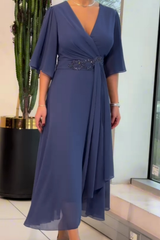 ELMA - Elegantes Midi-Kleid mit fließender Silhouette