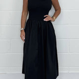 Stylisches ärmelloses A-Linien-Kleid mit quadratischem Ausschnitt
